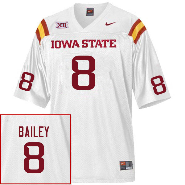 Iowa State Cyclones Men's #8 Cordarrius Bailey Nike NCAA Authentic White College Stitched Football Jersey UA42Y18UH